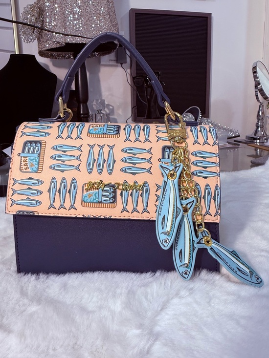 Handbags - Betsey Johnson Fish Print Top-Handle Satchel crossbody bag brand new